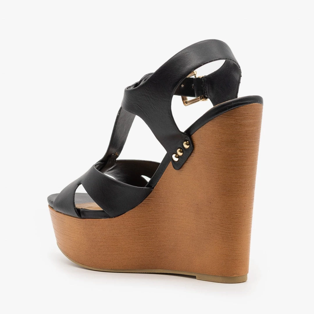 Soda Shoes Chunky Wedge Heel Sandals 3 Soda Shoes Chunky Wedge Heel Sandals