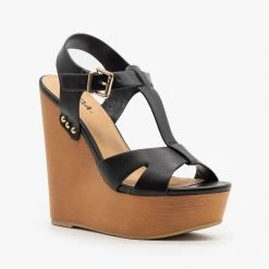 Soda Shoes Chunky Wedge Heel Sandals