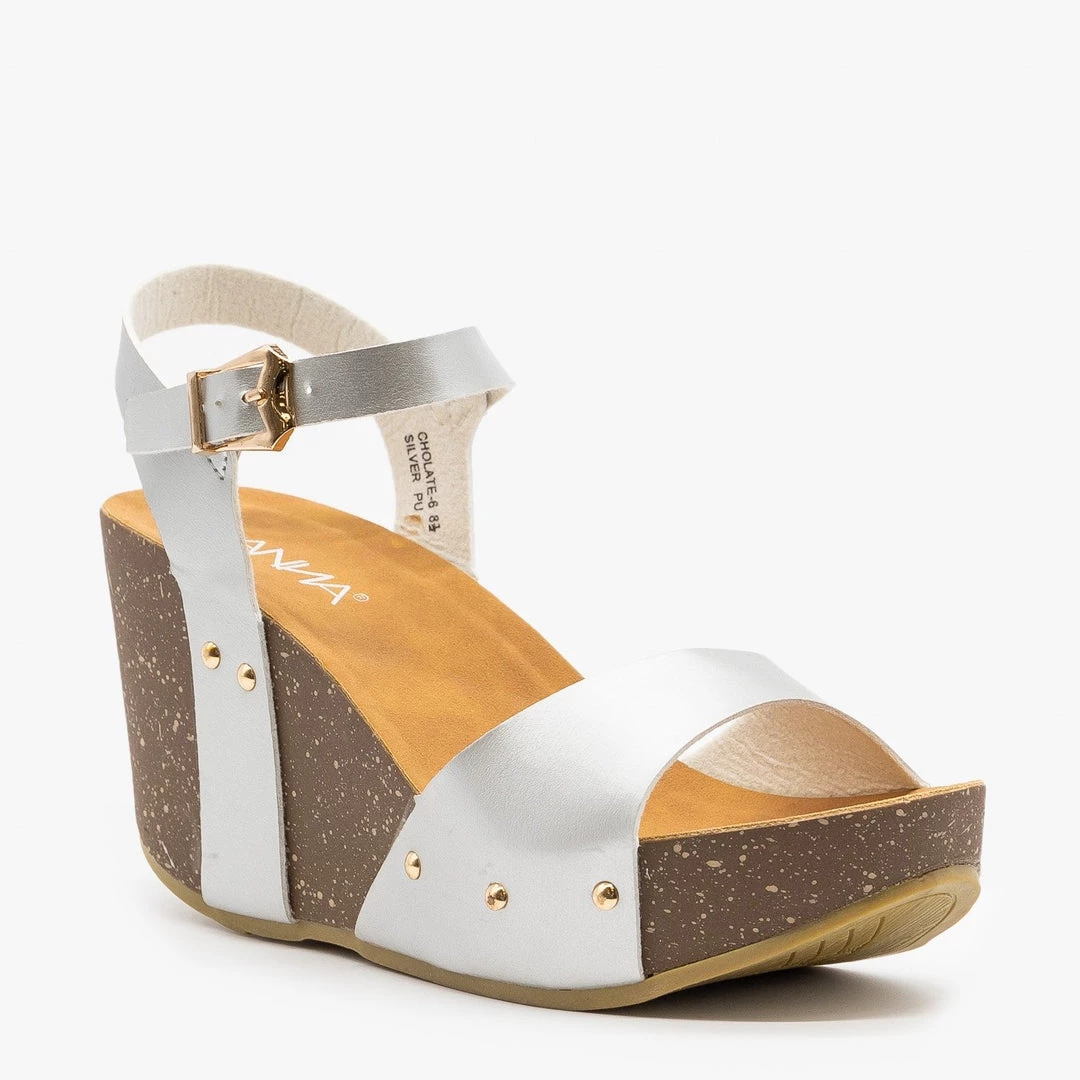 Anna Shoes Chunky Wedge Sandals 6 Anna Shoes Chunky Wedge Sandals