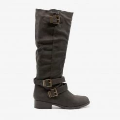 Qupid Shoes Classic Buckle Riding Boots Newest Arrivals
