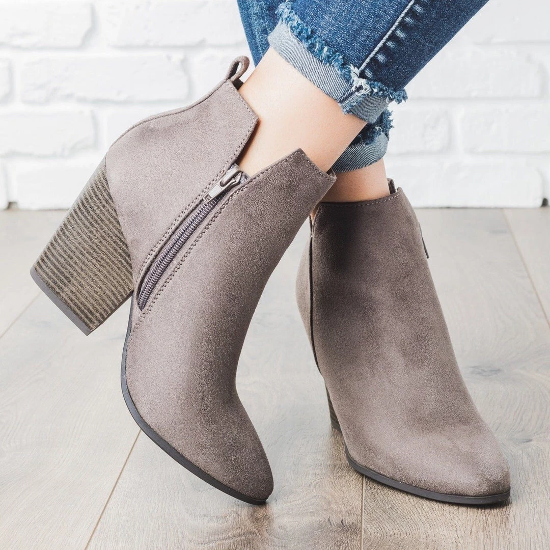 Delicious Shoes Classic Chunky Heel Ankle Bootie 1 Delicious Shoes Classic Chunky Heel Ankle Bootie