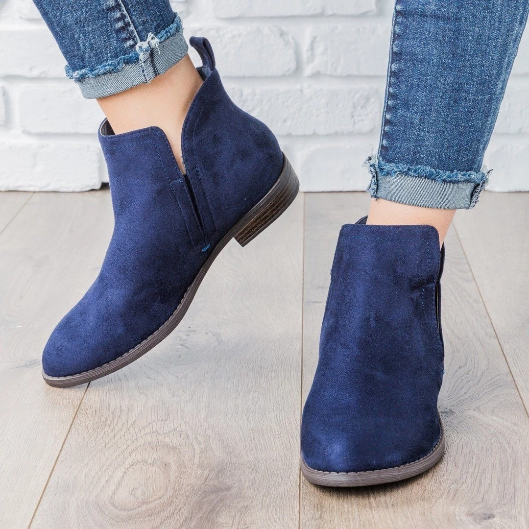 City Classified Shoes Classic Faux Suede Ankle Booties 2 City Classified Shoes Classic Faux Suede Ankle Booties