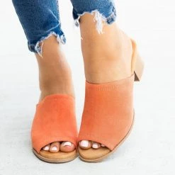 Qupid Shoes Classic Peep-Toe Mule Heels