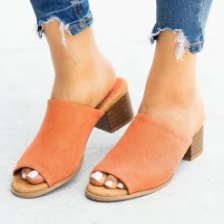 Qupid Shoes Classic Peep-Toe Mule Heels