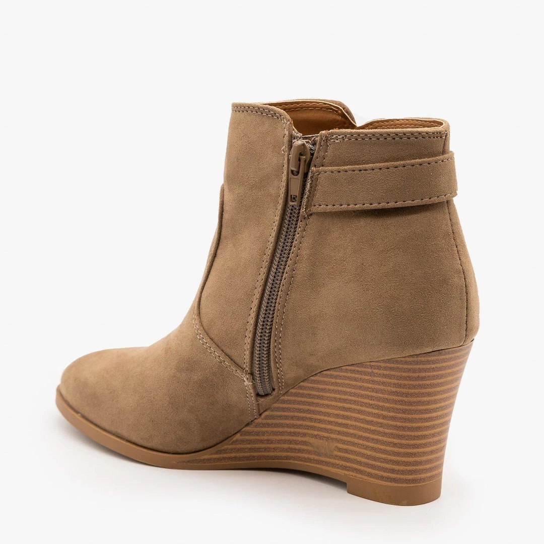 Qupid Shoes Newest Arrivals Classic Wedge Booties FINAL SALE 2 Qupid Shoes Newest Arrivals Classic Wedge Booties FINAL SALE