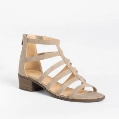 Top Moda Newest Arrivals Classy Low-Heeled Caged Sandals FINAL SALE