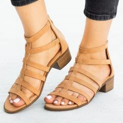 Top Moda Newest Arrivals Classy Low-Heeled Caged Sandals FINAL SALE