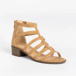 Top Moda Newest Arrivals Classy Low-Heeled Caged Sandals FINAL SALE