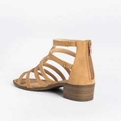 Top Moda Newest Arrivals Classy Low-Heeled Caged Sandals FINAL SALE