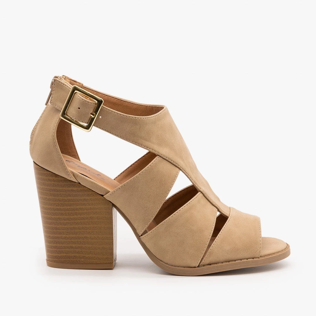 Qupid Shoes Classy Cut-Out Chunky Heels 5 Qupid Shoes Classy Cut-Out Chunky Heels