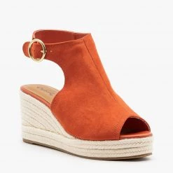 Qupid Shoes Classy Espadrille Wedge Sandals
