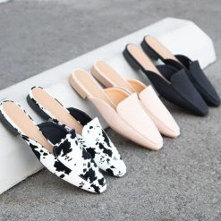 Qupid Shoes Classy Flat Mules Newest Arrivals