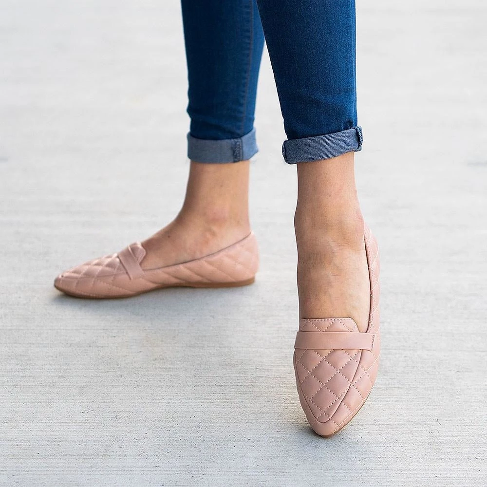 Top Moda Classy Pointed Toe Quilted Loafers Newest Arrivals 1 Top Moda Classy Pointed Toe Quilted Loafers Newest Arrivals