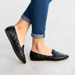 Top Moda Classy Pointed Toe Quilted Loafers Newest Arrivals