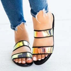 Sunny Feet Clear Iridescent Slip-On Sandals Newest Arrivals 5 Sunny Feet Clear Iridescent Slip-On Sandals Newest Arrivals