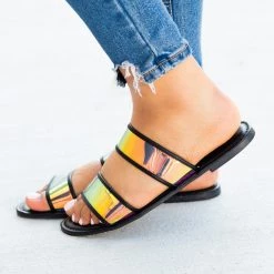 Sunny Feet Clear Iridescent Slip-On Sandals Newest Arrivals 7 Sunny Feet Clear Iridescent Slip-On Sandals Newest Arrivals
