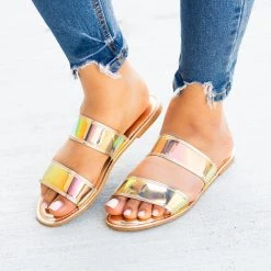 Sunny Feet Clear Iridescent Slip-On Sandals Newest Arrivals