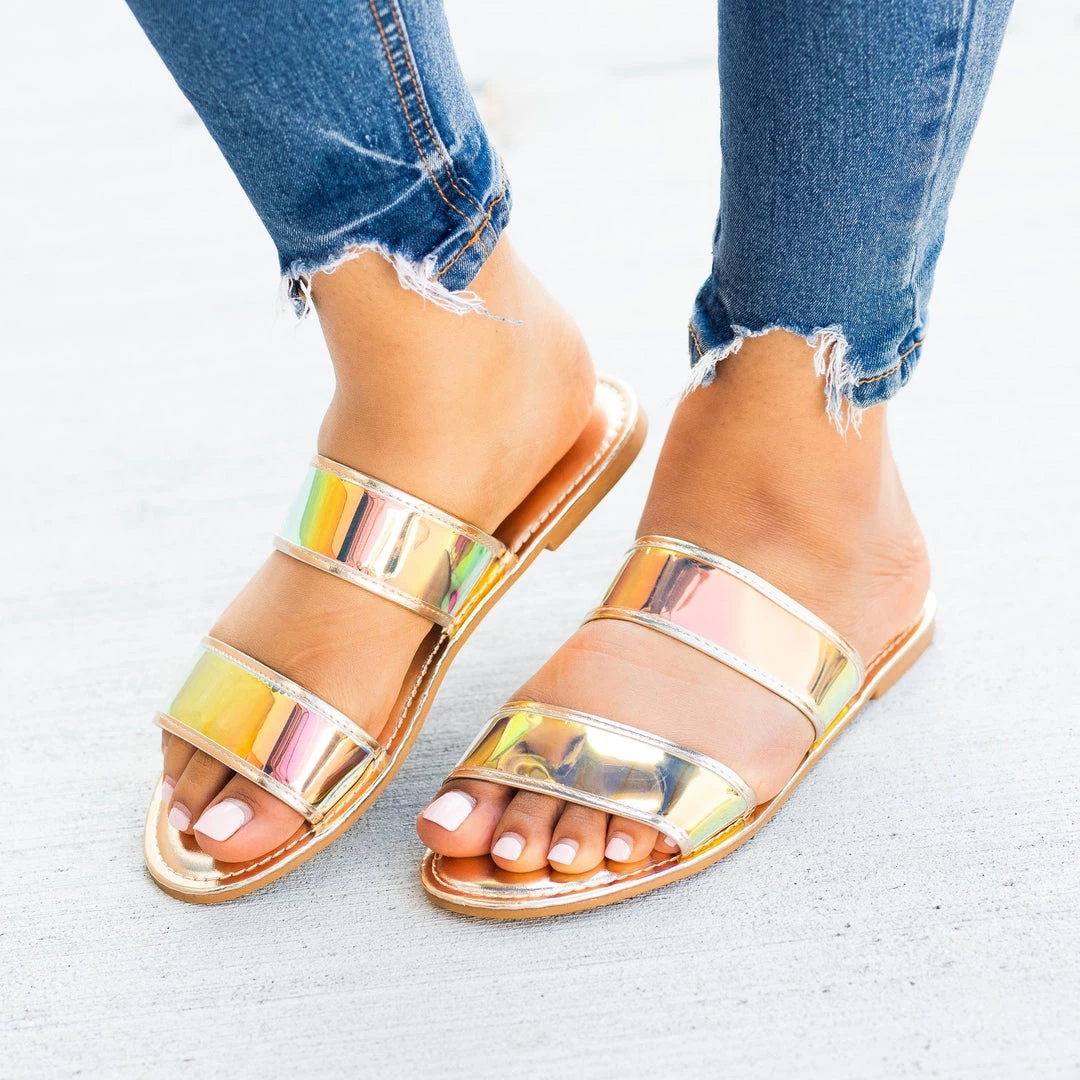 Sunny Feet Clear Iridescent Slip-On Sandals Newest Arrivals 1 Sunny Feet Clear Iridescent Slip-On Sandals Newest Arrivals