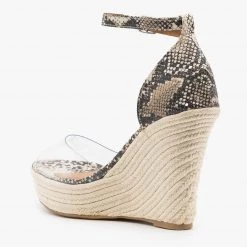 Qupid Shoes Clear Toe Espadrille Platform Wedges 10 Qupid Shoes Clear Toe Espadrille Platform Wedges