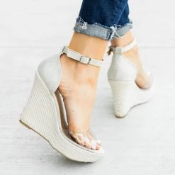 Qupid Shoes Clear Toe Espadrille Platform Wedges 15 Qupid Shoes Clear Toe Espadrille Platform Wedges