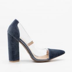 Qupid Shoes Newest Arrivals Clear Velvet High Heels FINAL SALE