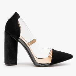 Qupid Shoes Newest Arrivals Clear Velvet High Heels FINAL SALE