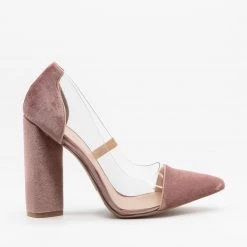 Qupid Shoes Newest Arrivals Clear Velvet High Heels FINAL SALE