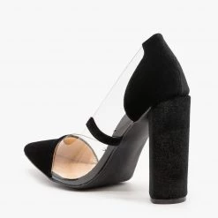 Qupid Shoes Newest Arrivals Clear Velvet High Heels FINAL SALE