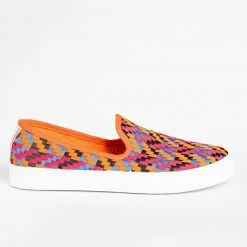Bamboo Shoes Colorful Basketweave Slip-On Sneakers