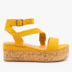 Bamboo Shoes Colorful Cork Flatform Sandal Newest Arrivals
