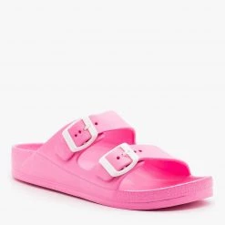 H2K Shoes Colorful Double Buckle Foam Slides