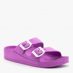 H2K Shoes Colorful Double Buckle Foam Slides