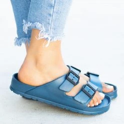 Forever Newest Arrivals Colorful Double Buckle Slides