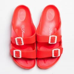 Forever Newest Arrivals Colorful Double Buckle Slides