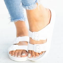 Forever Newest Arrivals Colorful Double Buckle Slides