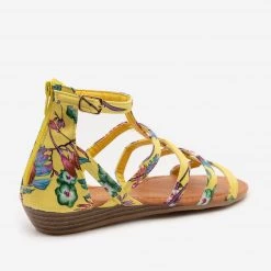 Olivia Miller Colorful Floral Low Wedge Sandals Newest Arrivals