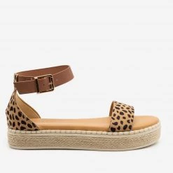 Bamboo Shoes Comfy Cheetah Print Espadrille Sandals Newest Arrivals