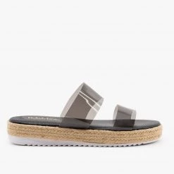 Anna Shoes Comfy Clear Strap Espadrille Sandals