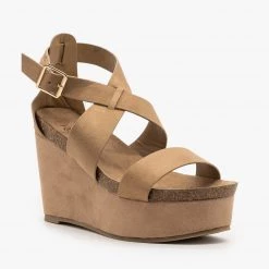 Refresh Comfy Cork Insole Platform Wedges Newest Arrivals
