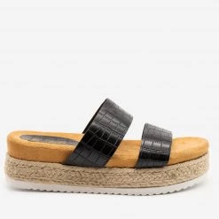 Mata Comfy Crocodile Espadrille Flatform Sandals 6 Mata Comfy Crocodile Espadrille Flatform Sandals