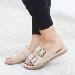 Bamboo Shoes Comfy Double Buckle Missy Slides Newest Arrivals