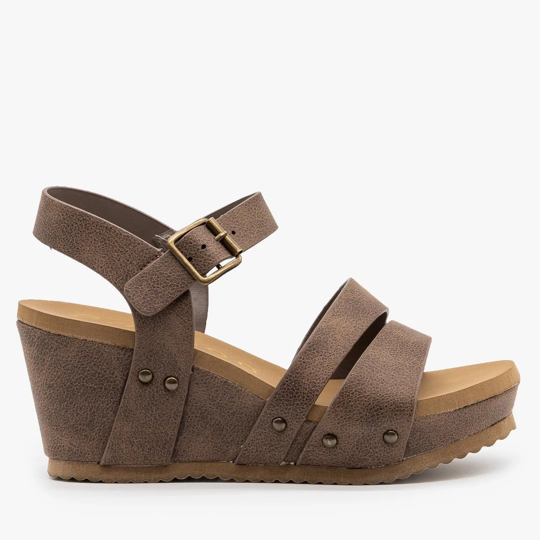 Bamboo Shoes Newest Arrivals Comfy Faux Leather Sandal Wedges 4 Bamboo Shoes Newest Arrivals Comfy Faux Leather Sandal Wedges