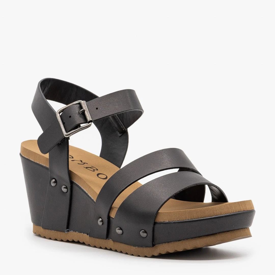 Bamboo Shoes Newest Arrivals Comfy Faux Leather Sandal Wedges 8 Bamboo Shoes Newest Arrivals Comfy Faux Leather Sandal Wedges
