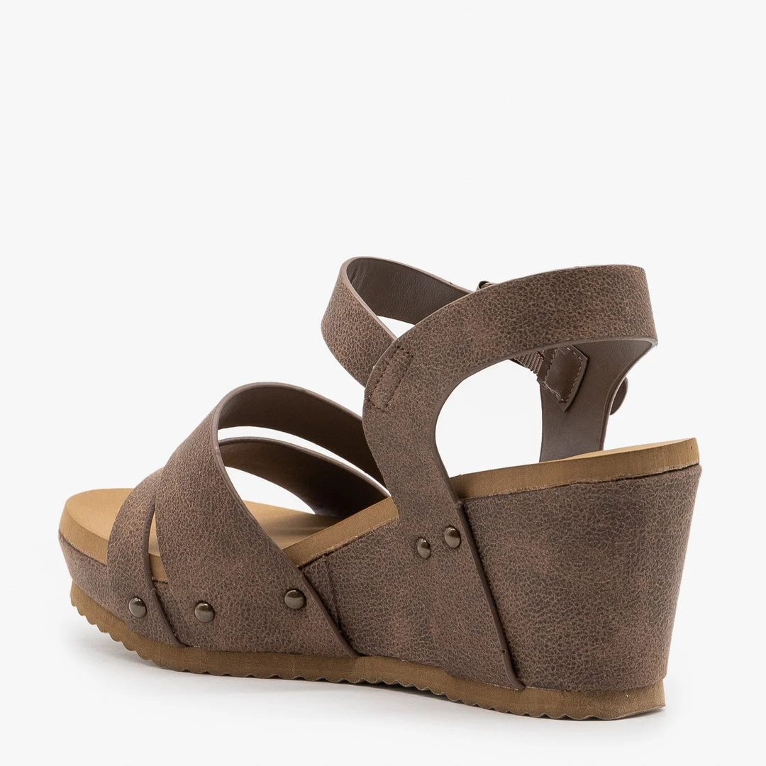 Bamboo Shoes Newest Arrivals Comfy Faux Leather Sandal Wedges 6 Bamboo Shoes Newest Arrivals Comfy Faux Leather Sandal Wedges