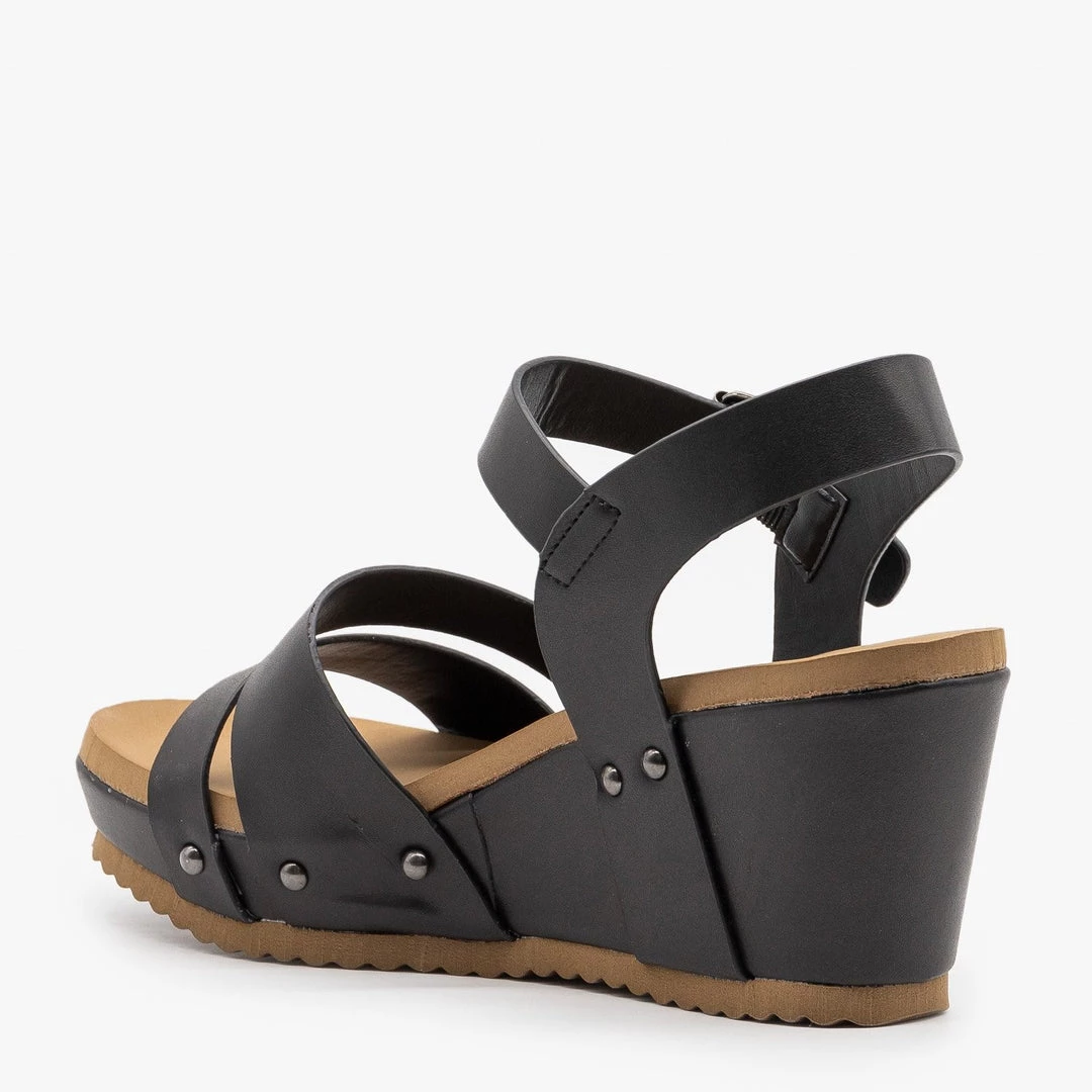 Bamboo Shoes Newest Arrivals Comfy Faux Leather Sandal Wedges 9 Bamboo Shoes Newest Arrivals Comfy Faux Leather Sandal Wedges