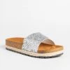 Anna Shoes Newest Arrivals Comfy Glitter Cork Slides