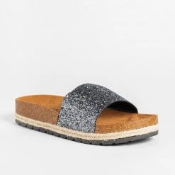 Anna Shoes Newest Arrivals Comfy Glitter Cork Slides