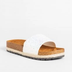 Anna Shoes Newest Arrivals Comfy Glitter Cork Slides