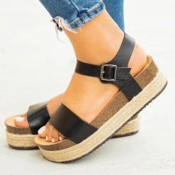 Qupid Shoes Newest Arrivals Comfy Insole Espadrille Flatform Sandals