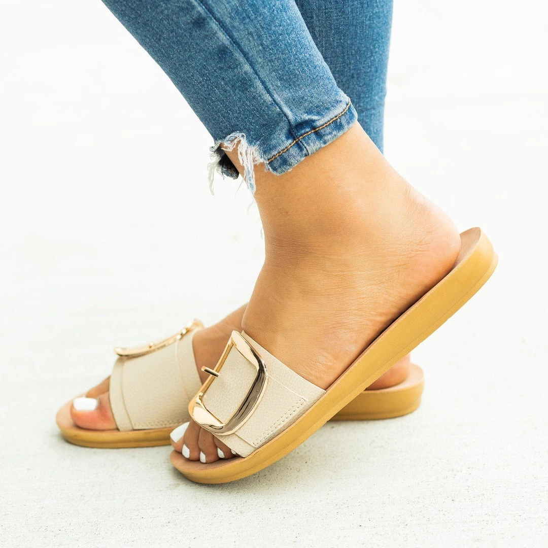 Cherish Newest Arrivals Comfy Jumbo Buckle Slip-On Sandals 4 Cherish Newest Arrivals Comfy Jumbo Buckle Slip-On Sandals